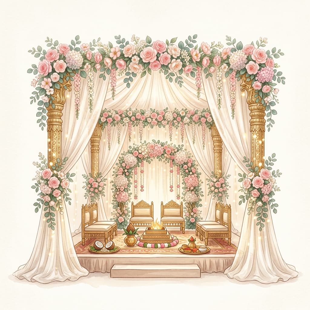 Traditional Indian Wedding Mandap — Fliqa WedPlan
